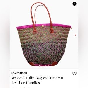 LOVESTITCH
Weaved Tulip Bag W/ Handcut
Leather Handles